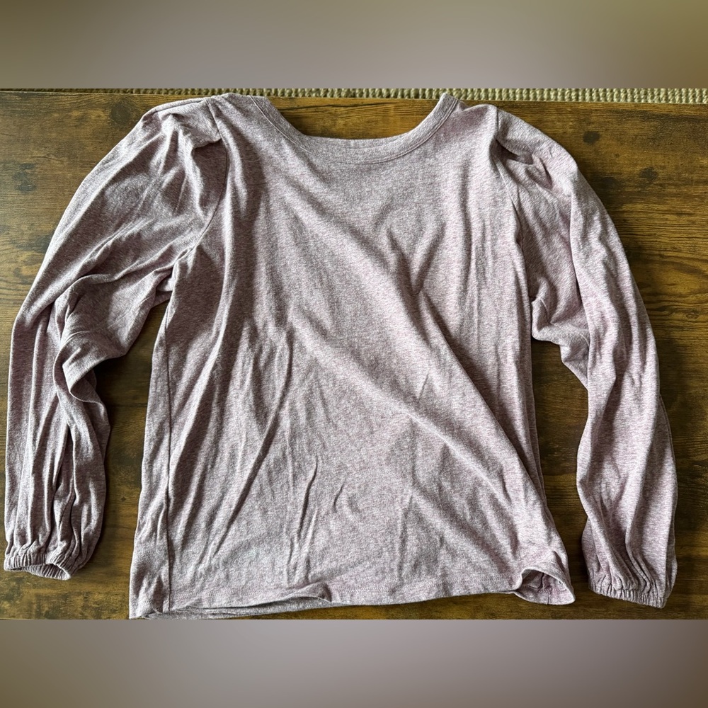 LOFT Lavender Heathered Long Sleeve Top
